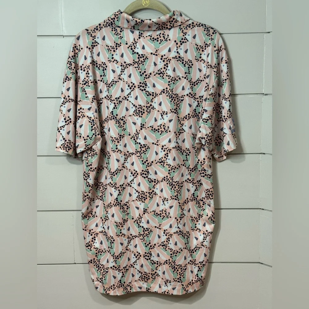 Bad Birdie Ocean 72 Men's Short Sleeve Golf Polo Shirt Fish Pattern Size L - Picture 8 of 9